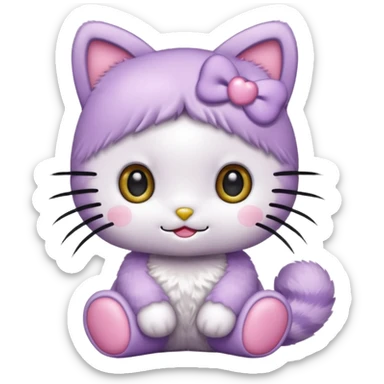 hellokitty in lilac colors sticker