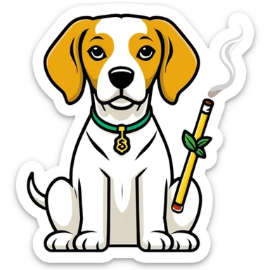 Snoop dog mit joint als Hund  sticker