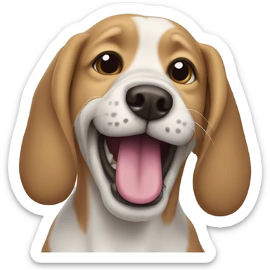 dog with floppy in its mouth sticker