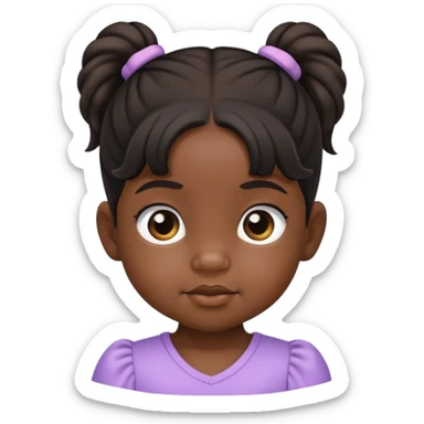 a black baby with 2 ponytails sticker