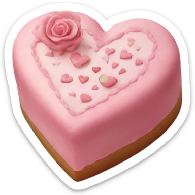 Pink beautifully decorated heart shaped cake  sticker