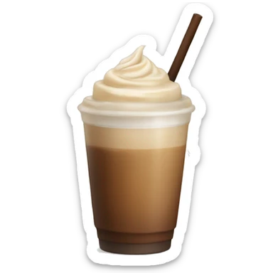 Ice coffee latte without face sticker