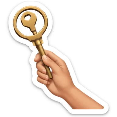 emoji de mano sujetando unas llaves con el fondo de un departamento sticker