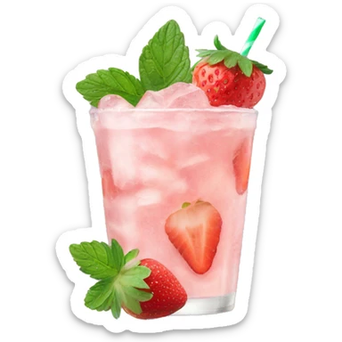 Pastel pink mojito strawberry  sticker