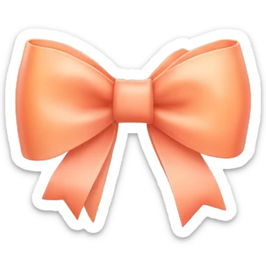 Peach bow on peach bow sticker