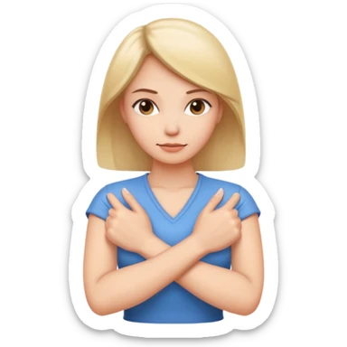 Locked in  emoji Hand gesture woman with arms crossed - locked in sticker