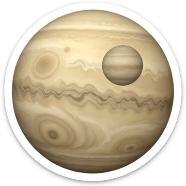 Venus planet emoji, pale warm grey sphere, hazy soft texture all over, simple and round, no text sticker