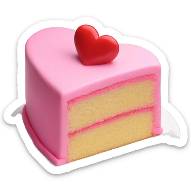 heart pink cake sticker