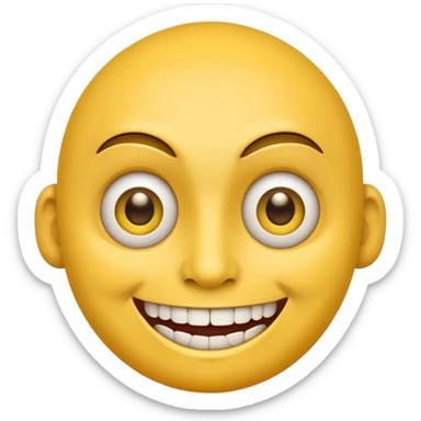 a General Yellow Face emoji with creepy smile  sticker