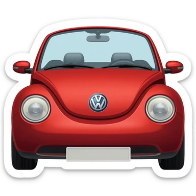 Red beetle convertible sticker