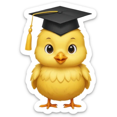 Chick graduating sticker