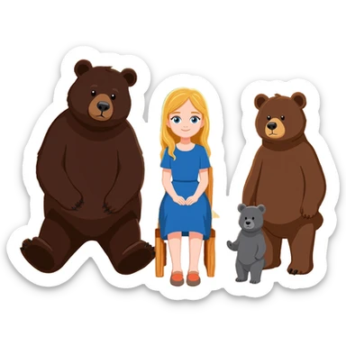 Goldilocks and the three bears sticker