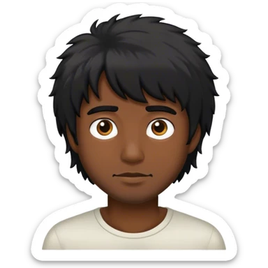 man black shaggy hair sticker