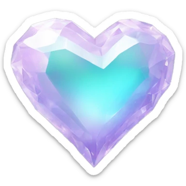 pastel lilac and cyan iridescent crystal heart sticker
