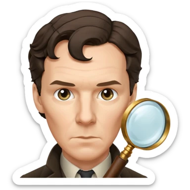 sherlock homes benedict cumberbatch with magnifing glass sticker