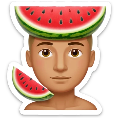 Combine the dancing man emoji🕺with a head made of watermelon sticker
