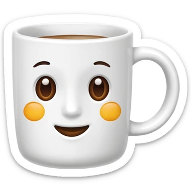 White coffee mug no face sticker
