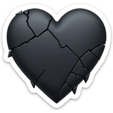 Black heart break sticker