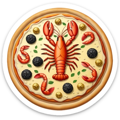 The most expensive pizza in the world with gold leaf, caviar, truffles, and lobster toppings sticker