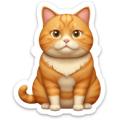 cute fat cat confused whole body sticker