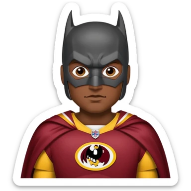 Batman with the Washington redskins uniform sticker