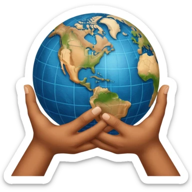 world at fingertips sticker