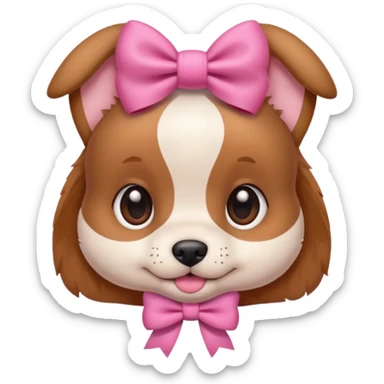 cute puppy wearing a pink bow sticker