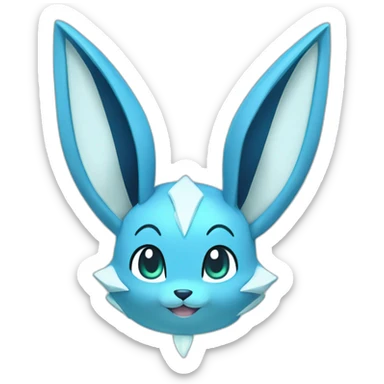 Glaceon Pokemon ears hanging down sticker