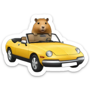 capybara in a 207 coupé cabriolet sticker