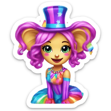 lisa frank circus acrobat sticker