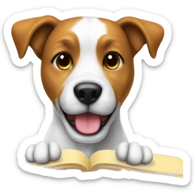 dog in class whit book sticker