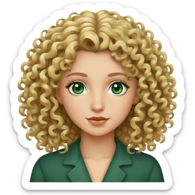Curly haired blonde, dark green eyes  sticker