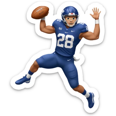 Saqoun Barkley hurdle over a person sticker