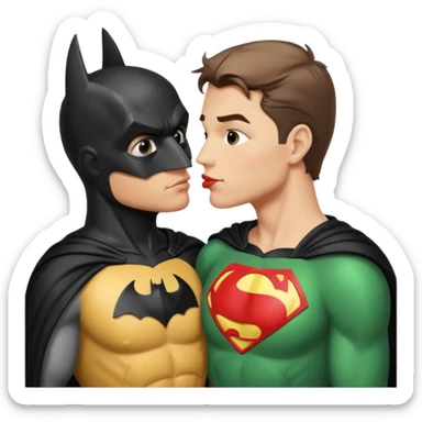 batman kissing robin sticker
