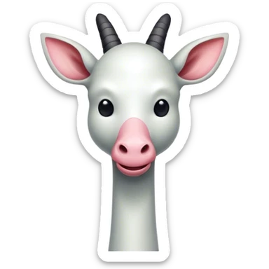 Haz un cuello de jirafa con cabeza de cerdo dientes de conejo cuerpo de paloma y piernas y brazos del slenderman sticker