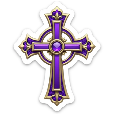 black gothic cross dark purple sticker