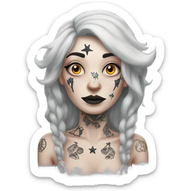 Pale Witch with lots of tattoos sticker