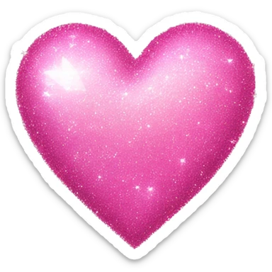 Sparkly pink heart sticker