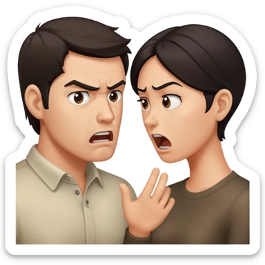 couple having communication problems arguing sticker