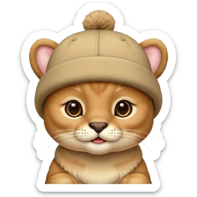 puma wearing a baby hat sticker