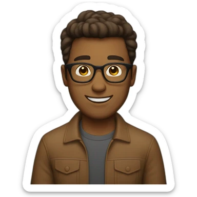 Brown short haired guy whit glasses sticker