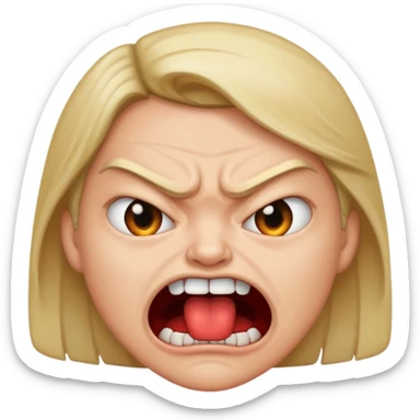 Angry face with biting lip sticker