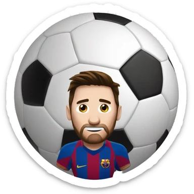 messi soccer ball sticker