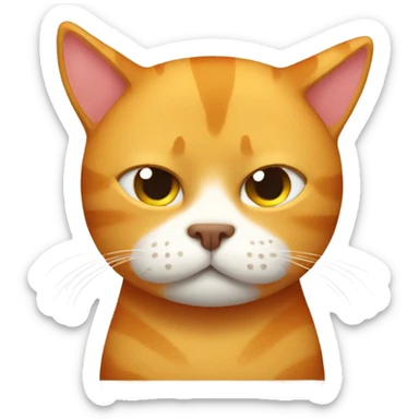 Hungover ginger cat sticker