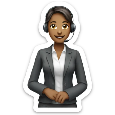Young professional lady with a headset on for customer service via AI  sticker
