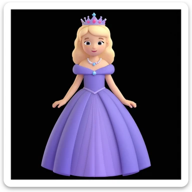 girls in a princess dress sticker