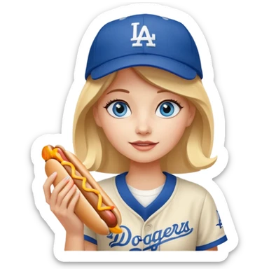 Blue eyed girl at dodgers game sticker