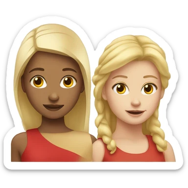 blond girl and red girl sticker