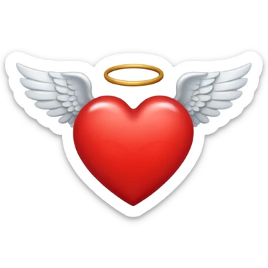 heart with angel wings sticker