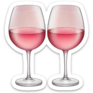Two glasses of rose wine are clinking sticker
